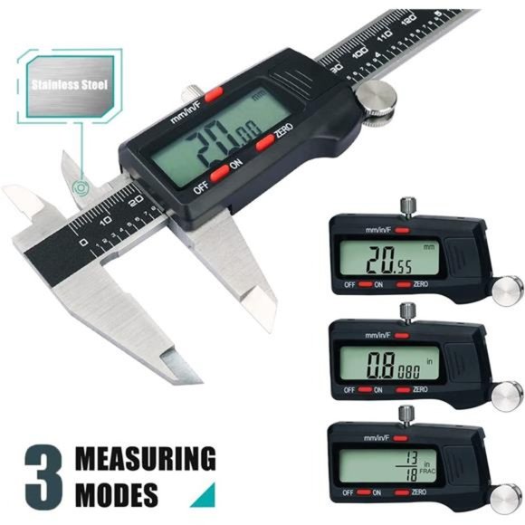 Caliper Measuring Tool, Vernier Caliper with Stainless Steel,(6Inch/150mm) - Picture 2 of 6